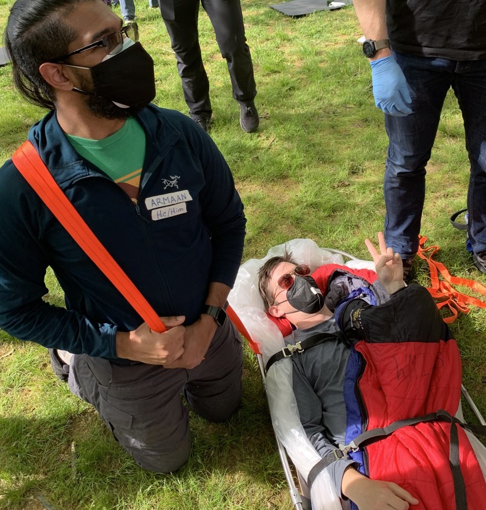 Backcountry litter carry, wilderness first response